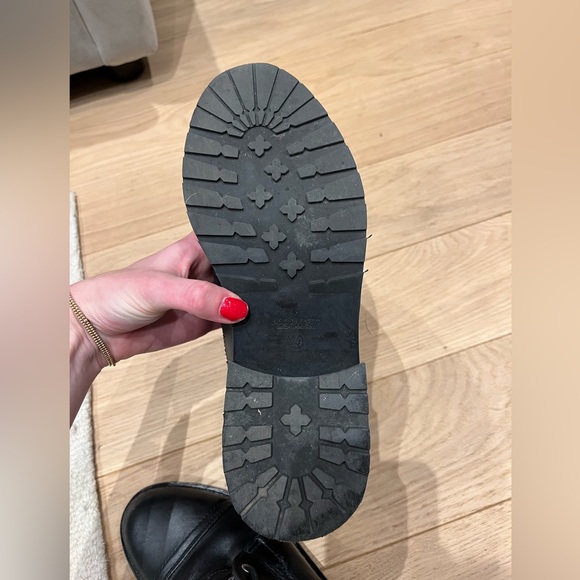 All Saints Ariel Leather Lace Up Biker Combat Black Boots - Picture 3 of 5